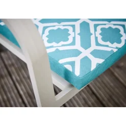 Sedia da giardino con cuscino Prata in alluminio impilabile Ecru