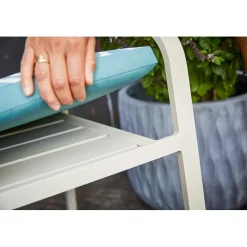 Sedia da giardino con cuscino Prata in alluminio impilabile Ecru