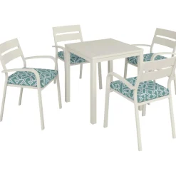 Sedia da giardino con cuscino Prata in alluminio impilabile Ecru