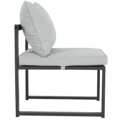 Sedia da giardino Holleton per Set 573114 in acciaio e poliestere grigio