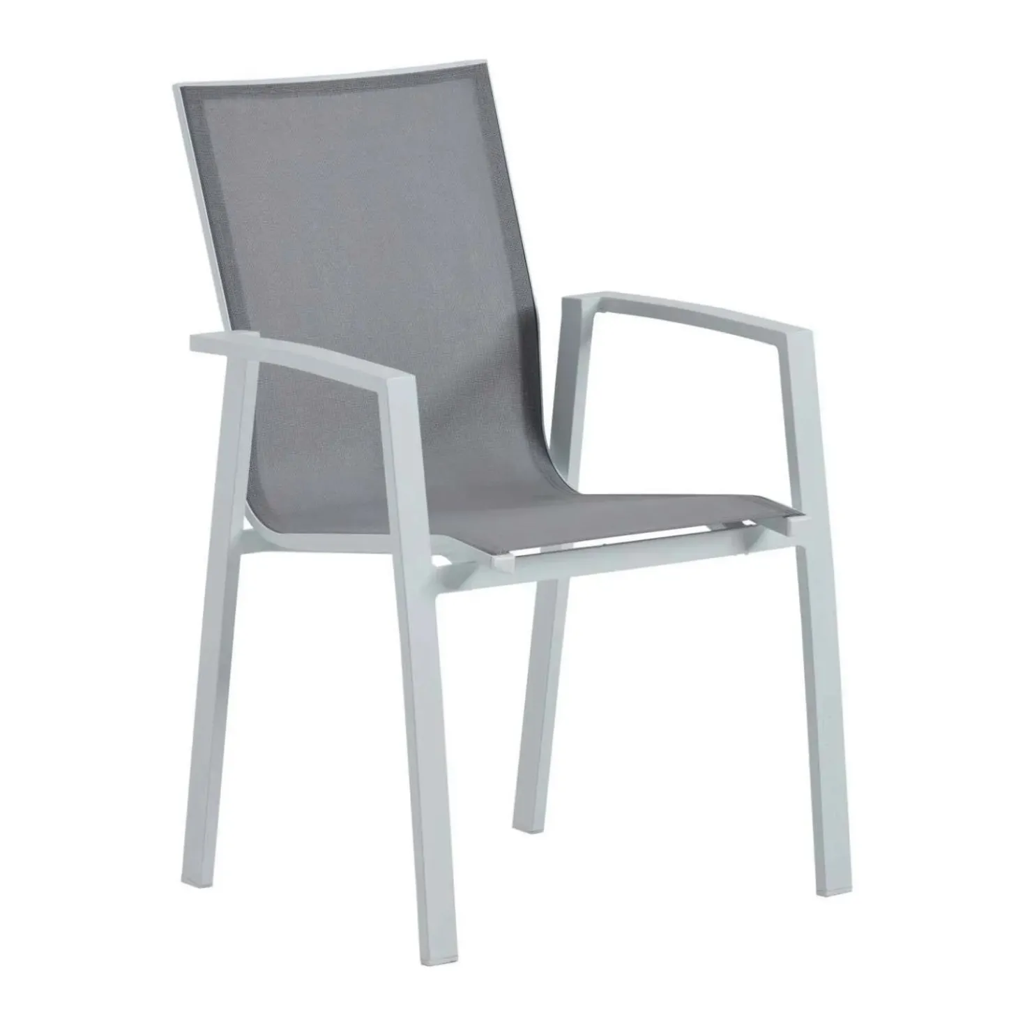 Sedia da giardino impilabile Dover in alluminio bianco 61x57x89 cm