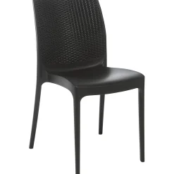 Sedia da giardino impilabile Boheme in materiale ecologico antracite