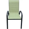 Sedia da giardino impilabile in metallo e Textilen 70x54 H 93 cm verde