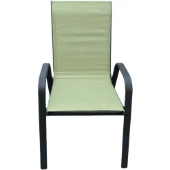 Sedia da giardino impilabile in metallo e Textilen 70x54 H 93 cm verde