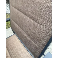 Sedia da giardino impilabile Alissa in alluminio antracite con seduta beige 6 pz