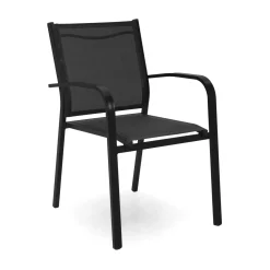 Sedia da giardino impilabile Sullivan alluminio antracite 61x56 cm H 43/60/84 cm