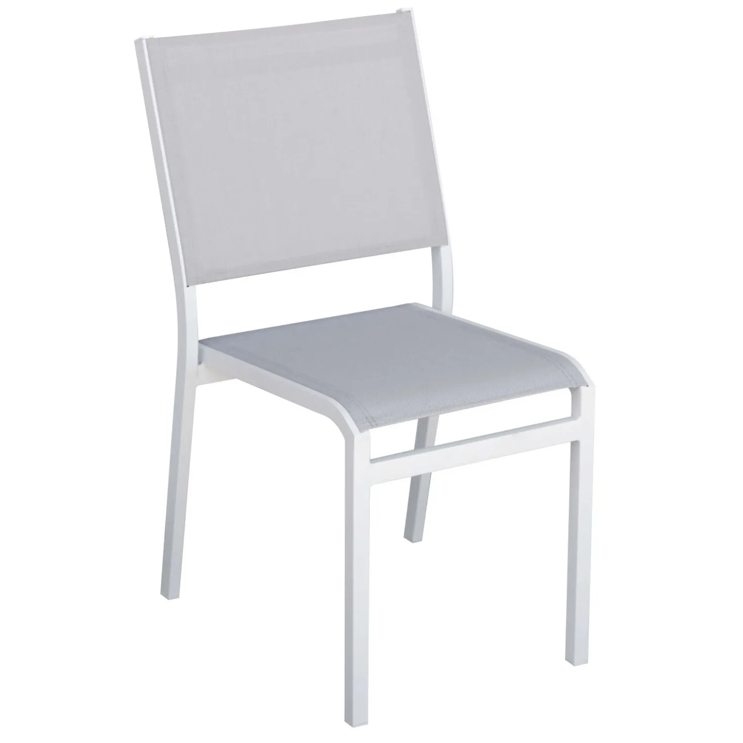 Sedia da giardino impilabile in alluminio e Textilen grigio