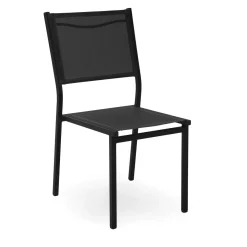 Sedia da giardino impilabile in alluminio Sullivan antracite 55x46 cm H 43/88 cm