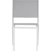 Sedia da giardino impilabile in alluminio bianco e Textilen grigio chiaro