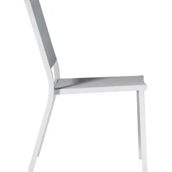 Sedia da giardino impilabile in alluminio bianco e Textilen grigio chiaro