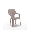 Sedia da giardino impilabile alta in plastica cappuccino
