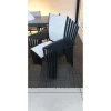 Sedia da giardino impilabile Alissa in alluminio antracite e seduta grigia 6 pz