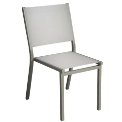 Sedia da giardino impilabile in alluminio grigio