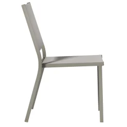 Sedia da giardino impilabile in alluminio grigio