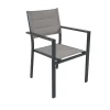 Sedia da giardino impilabile in alluminio e textilene 56x56,5xH86cm