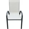 Sedia da giardino impilabile in metallo e Textilen 70x54 cm H 93 cm grigio
