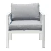 Sedia da giardino in alluminio bianco cuscini grigio cenere