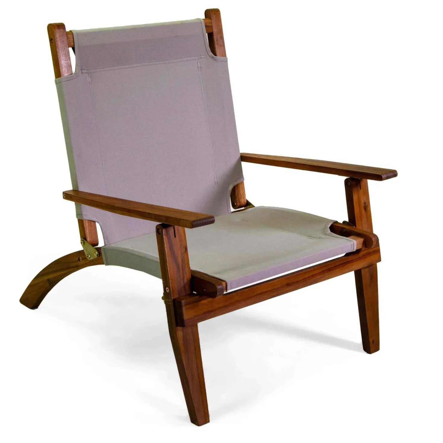 Sedia da giardino in legno Diane in tessuto grigio 76x89x91 cm