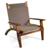 Sedia da giardino in legno Diane in tessuto verde militare 76x89x91 cm