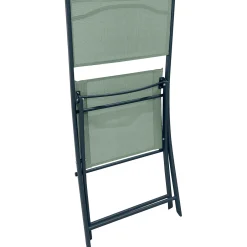 Sedia da giardino pieghevole Toconao in acciaio e textilene verde menta