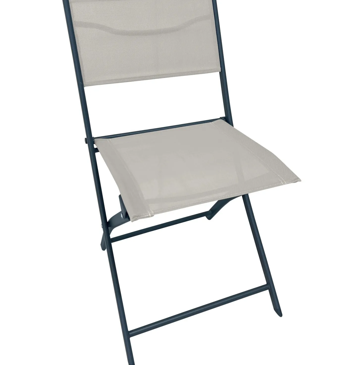 Sedia da giardino pieghevole Toconao in acciaio e textilene beige