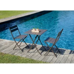 Sedia da giardino pieghevole in alluminio chocolate