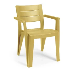 Sedia da giardino senza cuscino con braccioli Julie giallo senape