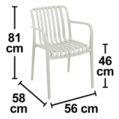 Sedia da giardino senza cuscino Merrydale in plastica bianco