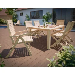 Sedia da giardino senza cuscino Canston in legno acacia