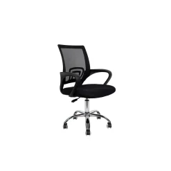 Sedia da scrivania in tesuto con base cromata 57x47x92 cm nero