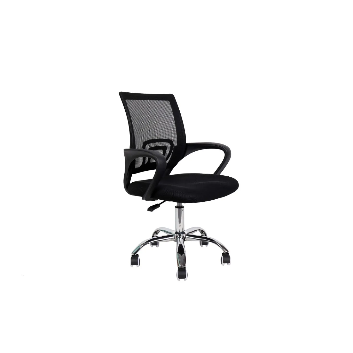 Sedia da scrivania in tesuto con base cromata 57x47x92 cm nero