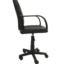 Sedia da ufficio in similpelle con braccioli 55x56x86/98 cm