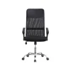 Sedia da ufficio in tessuto con braccioli Nero 61x55x111/121 cm