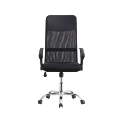 Sedia da ufficio in tessuto con braccioli Nero 61x55x111/121 cm