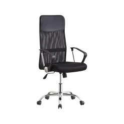 Sedia da ufficio in tessuto con braccioli Nero 61x55x111/121 cm