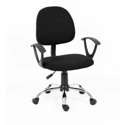 Sedia da ufficio in tessuto con braccioli Nero 60x56x84/94 cm