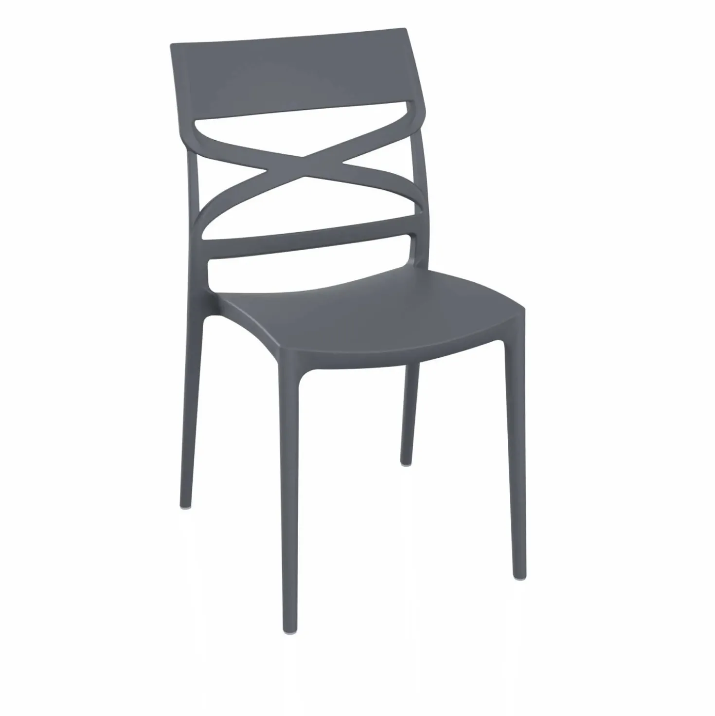 Sedia Flow 45x54x85 cm Grigio 4 pz