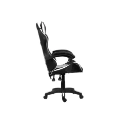 Sedia Gaming ergonomica in similpelle 65x63 H 115/125 cm bianco e nero