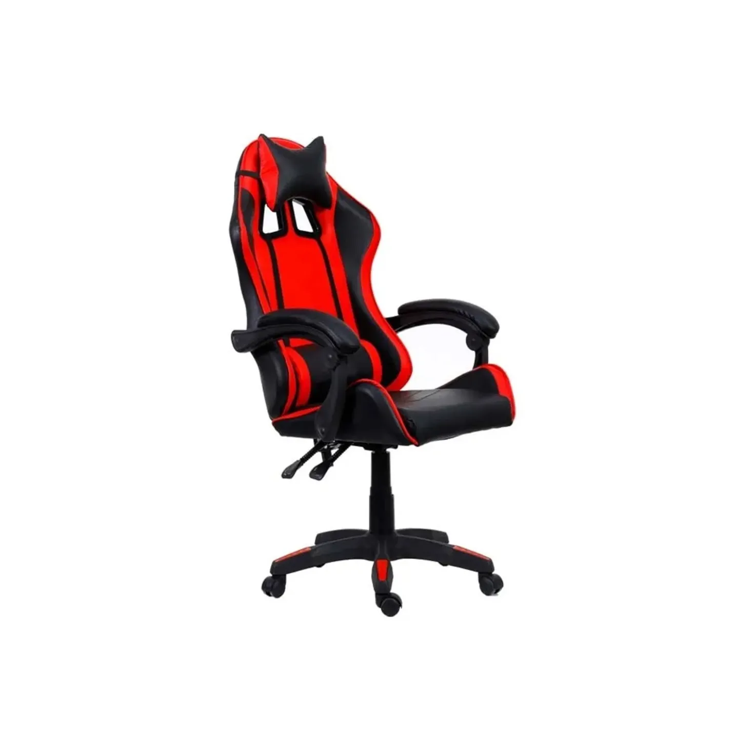 Sedia Gaming ergonomica in similpelle 65x63 H 115/125 cm rosso e nero