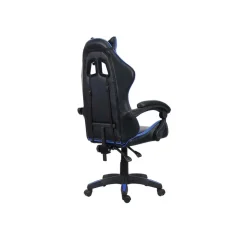 Sedia Gaming ergonomica in similpelle 65x63 H 115/125 cm blu e nero