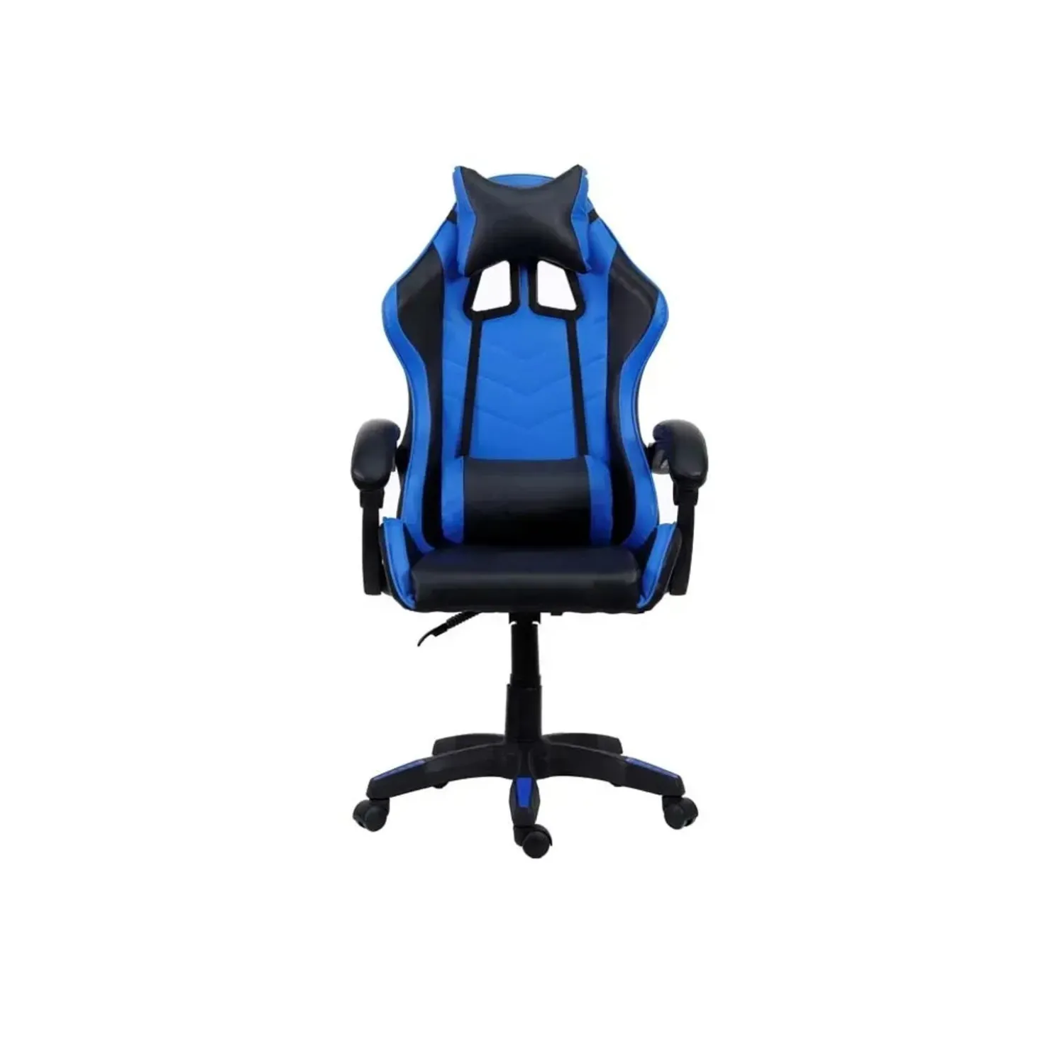 Sedia Gaming ergonomica in similpelle 65x63 H 115/125 cm blu e nero
