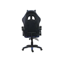 Sedia Gaming ergonomica in similpelle 65x63 H 115/125 cm blu e nero