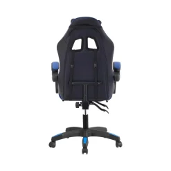 Sedia gaming reclinabile con poggiapiedi e supporto lombare nero/blu