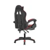 Sedia gaming reclinabile con poggiapiedi e supporto lombare nero/rosso