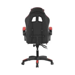 Sedia gaming reclinabile con poggiapiedi e supporto lombare nero/rosso