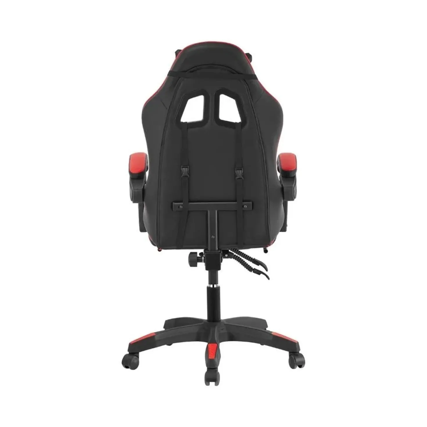 Sedia gaming reclinabile con poggiapiedi e supporto lombare nero/rosso