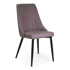 Sedia in ecopelle Oliver tortora 48x58xh48/90 cm