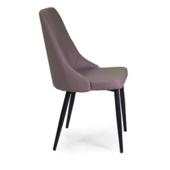 Sedia in ecopelle Oliver tortora 48x58xh48/90 cm