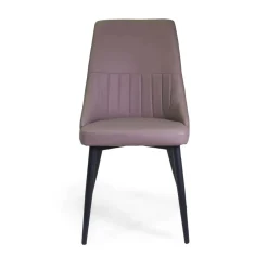 Sedia in ecopelle Oliver tortora 48x58xh48/90 cm