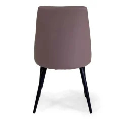 Sedia in ecopelle Oliver tortora 48x58xh48/90 cm